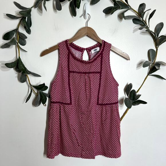 Old Navy Pink and White Patterned Tank LAST CALL - Picture 1 of 4